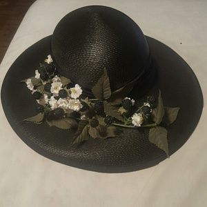 Georgi vintage black hat with gorgeous flowers